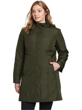Eddie Bauer Girl On The Go INSULATED Trench - M - Dark Loden (olive green)